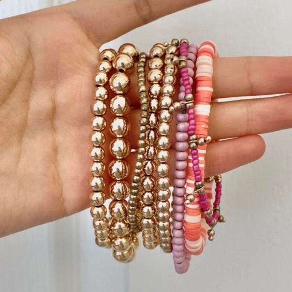 Preppy golden bead bracelet bundle!